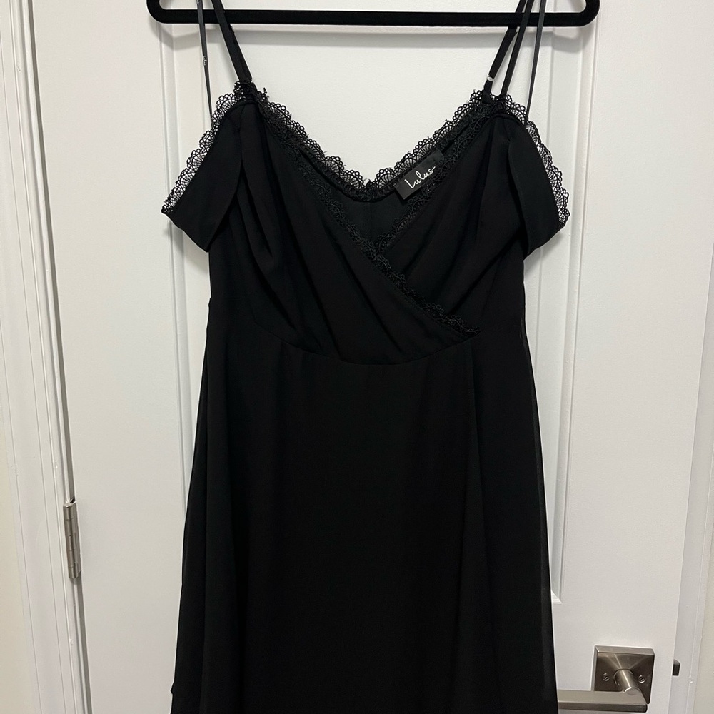 Absolutely Unforgettable Black Lace Off-the-Shoulder Dress